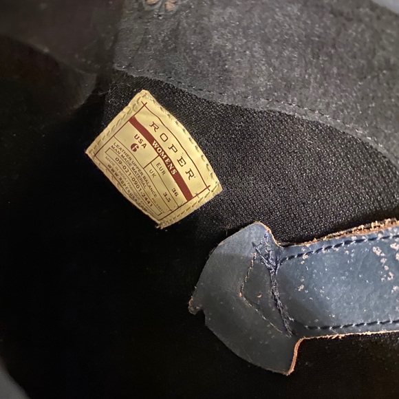 Roper Navy and silver inlay boots size 6 - Picture 5 of 9